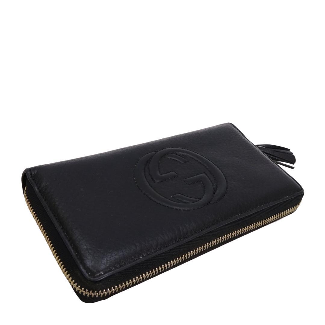 本物良品 ■グッチ■GG インターロッキング タッセル ラウンドファスナー長財布