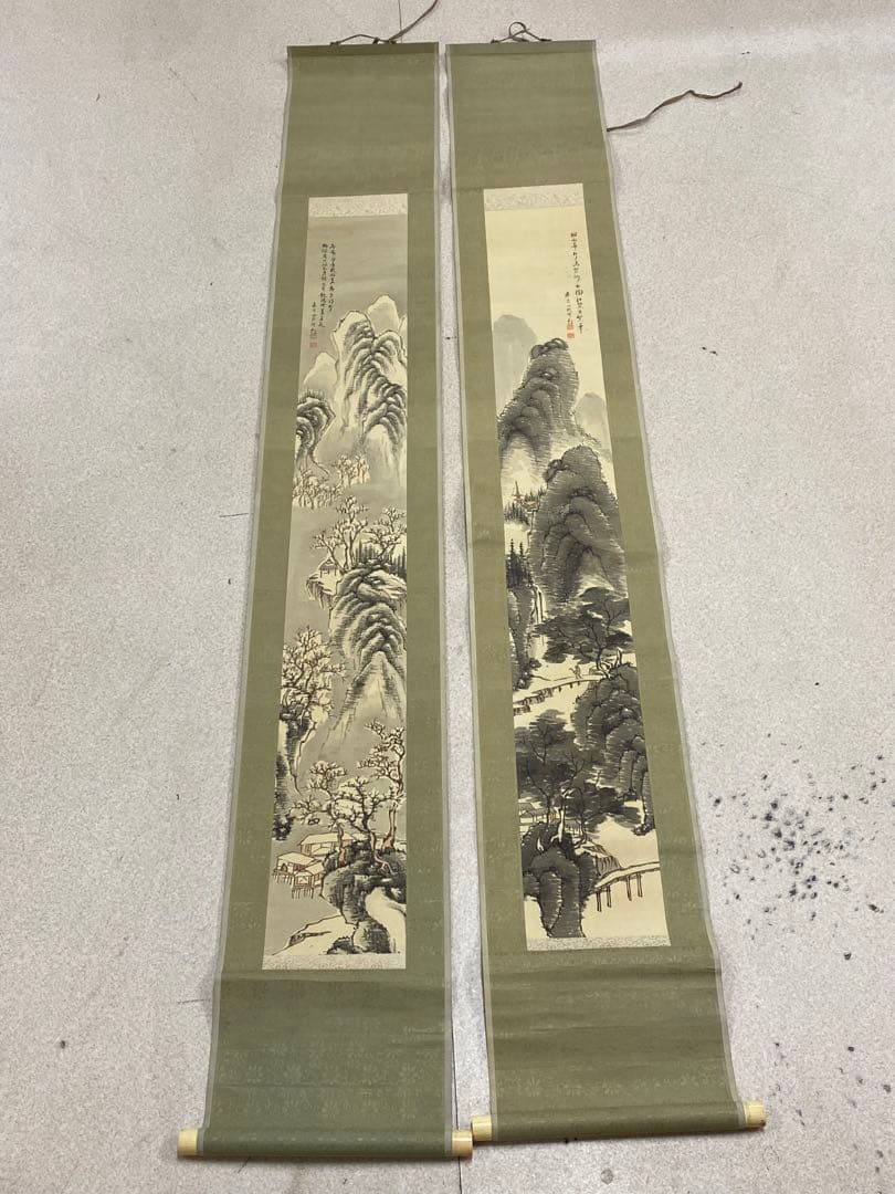 3-3038 山水画の掛け軸（掛軸）