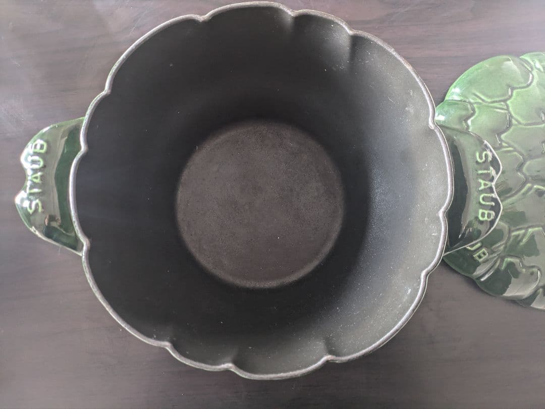 STAUB　アーティチョーク　 鋳鉄製ラウンド鍋 グリーン 約22cm