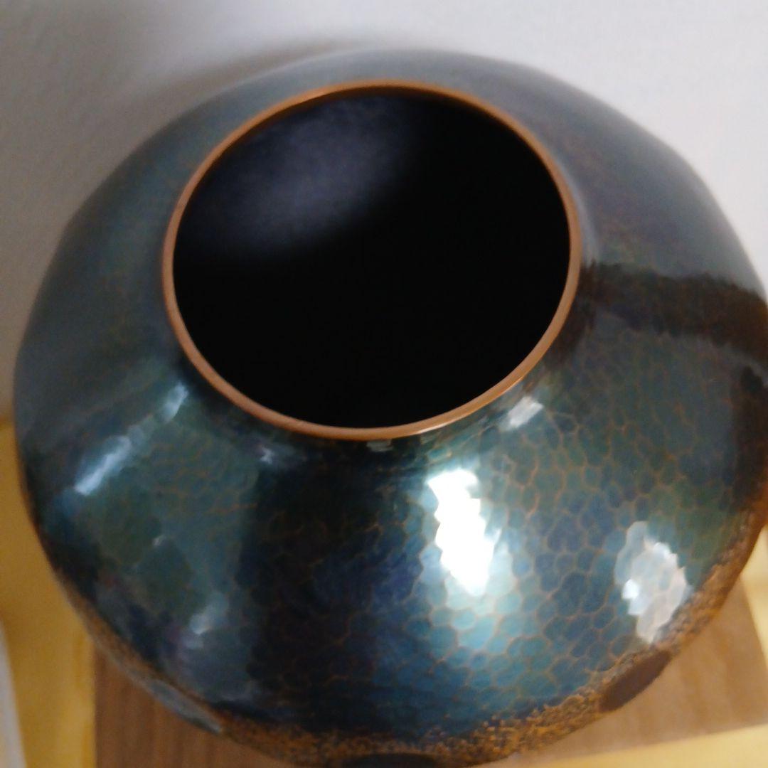 玉川堂鎚起銅器花瓶 箱付