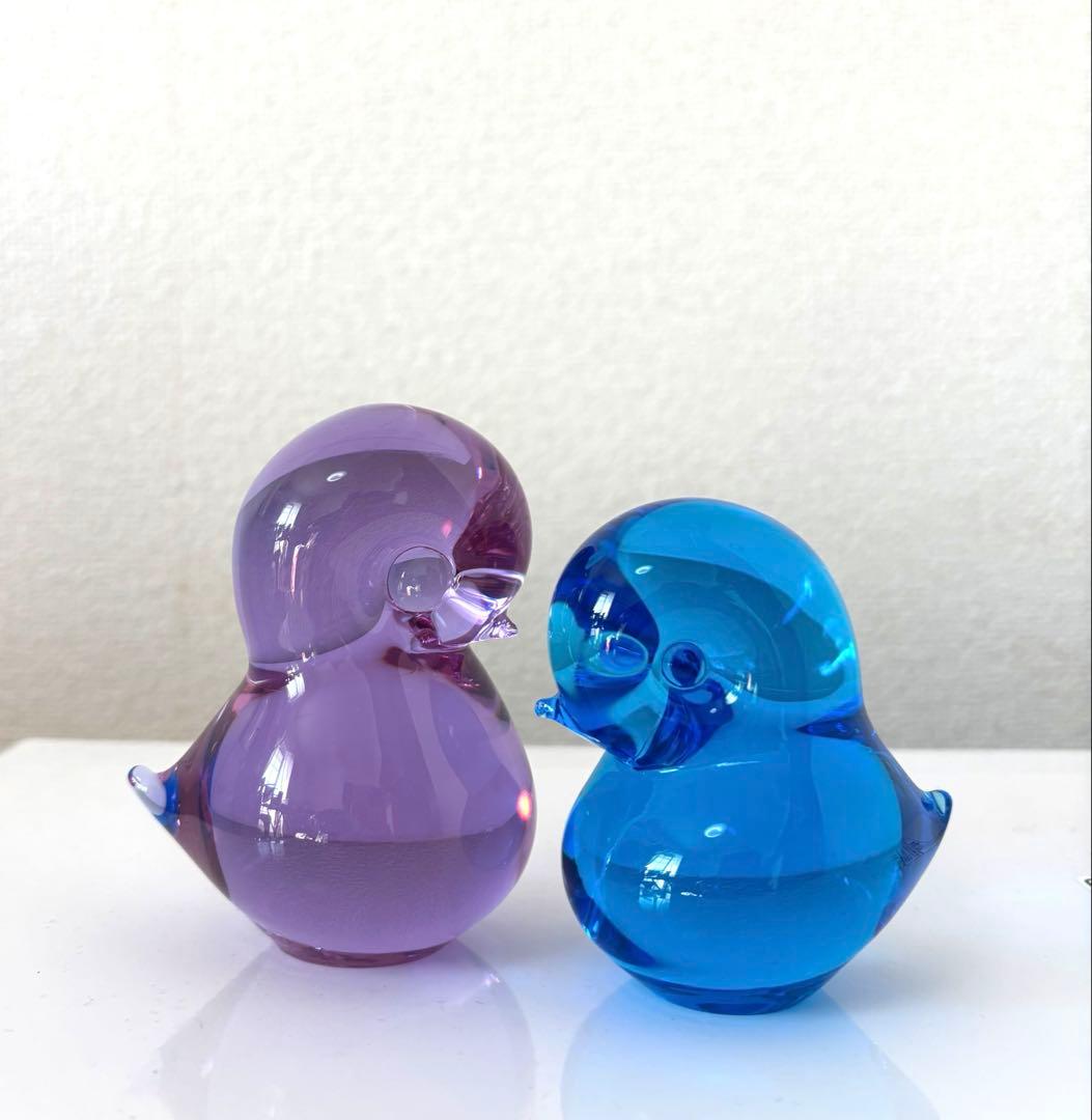 【FMkonstglasコンストグラス】ガラス製 鳥の置物 ペーパーウエイト