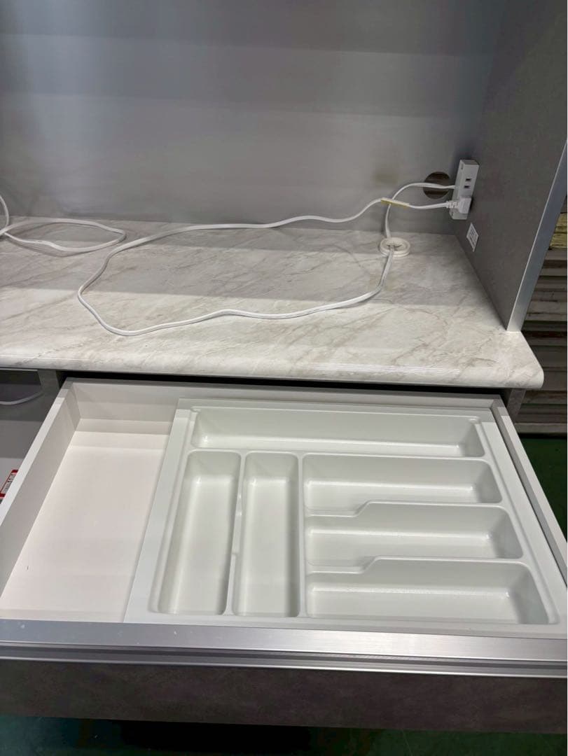 【美品】 古賀家具工業 キッチンボード 食器棚 人気 グレー 2022年製