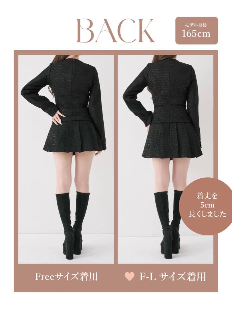 ★新品★Free-Lサイズ★Darich ボックスプリーツツイードミニワンピース