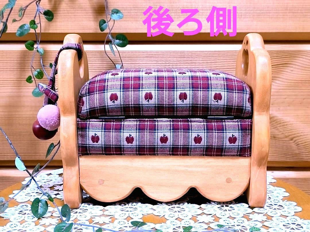 ⭐️アメリカンカントリー雑貨❤オットマンの小物入れ☘️りんご♦ドールベンチにも