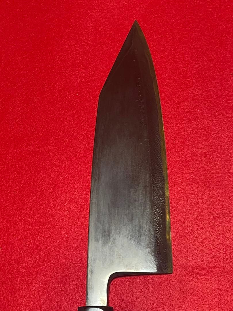 希少　黒刀　青鋼　切付　8寸出刃