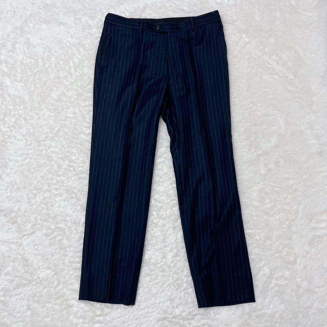 h’m tailored スーツ 3ピース 紺ストライプ A6 メンズ