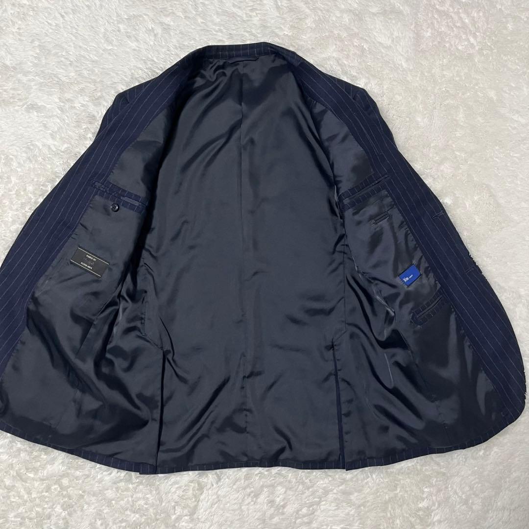 h’m tailored スーツ 3ピース 紺ストライプ A6 メンズ