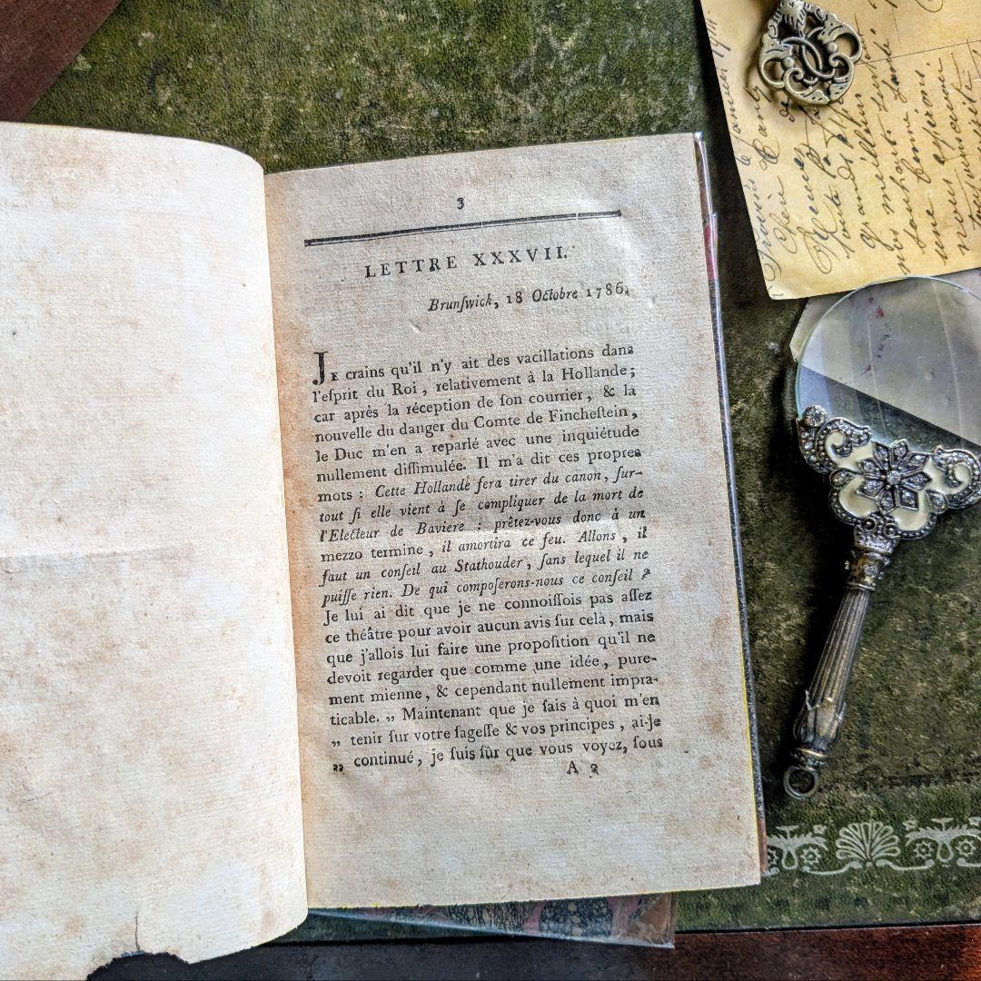 1789年　思わず手袋で触りたくなる♪ベルリン宮廷秘史アンティーク本２冊古書洋書