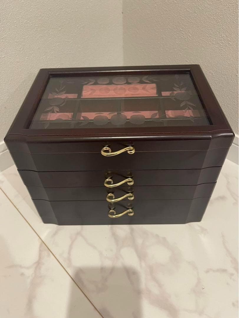 G-wood ダークブラウン ジュエリーボックス　宝石箱　小物入れ　オリジナル