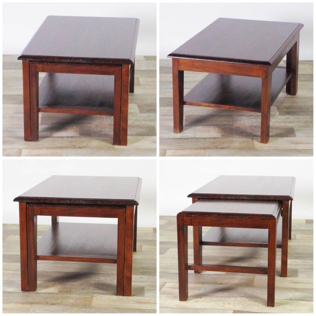 M 新品 アジアン 伸長式 テーブル ローテーブル アンティーク 座卓 天然木