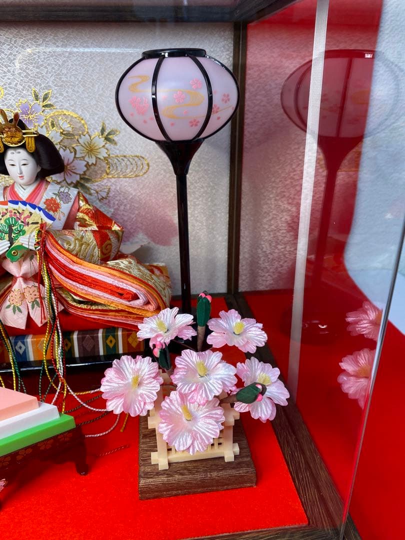 東京久月　雛人形アクリルケース入り親王飾り・間口約５７×奥行約３１×高さ約３３㎝