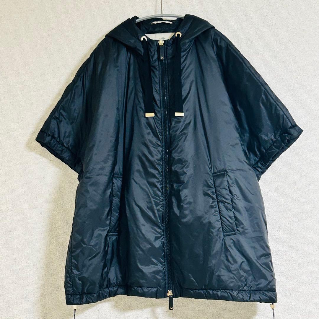 MAX MARA THE CUBE フーデッド ブルゾン ケープ　Ｍ　ブラック
