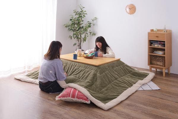 おしゃれ ふかふか かわいい もこもこ 暖かい 長方形 こたつ布団 カーキ