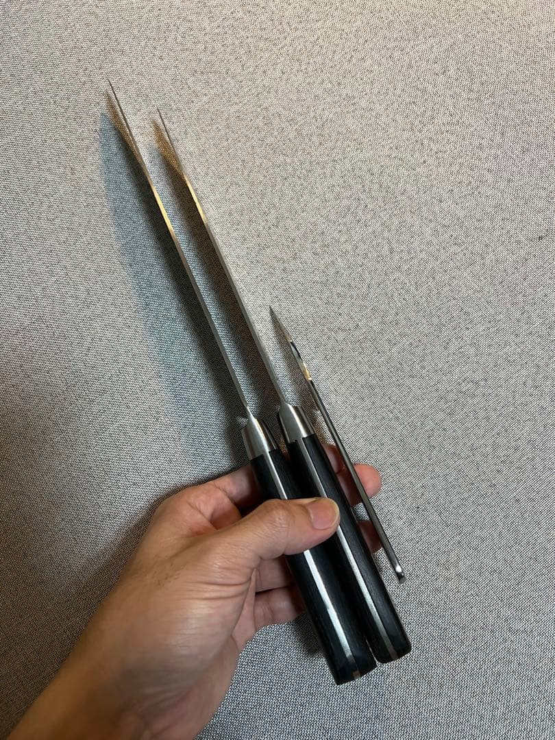 杉本SHM牛刀2本と界孝行1本白鋼製Sugimoto shm