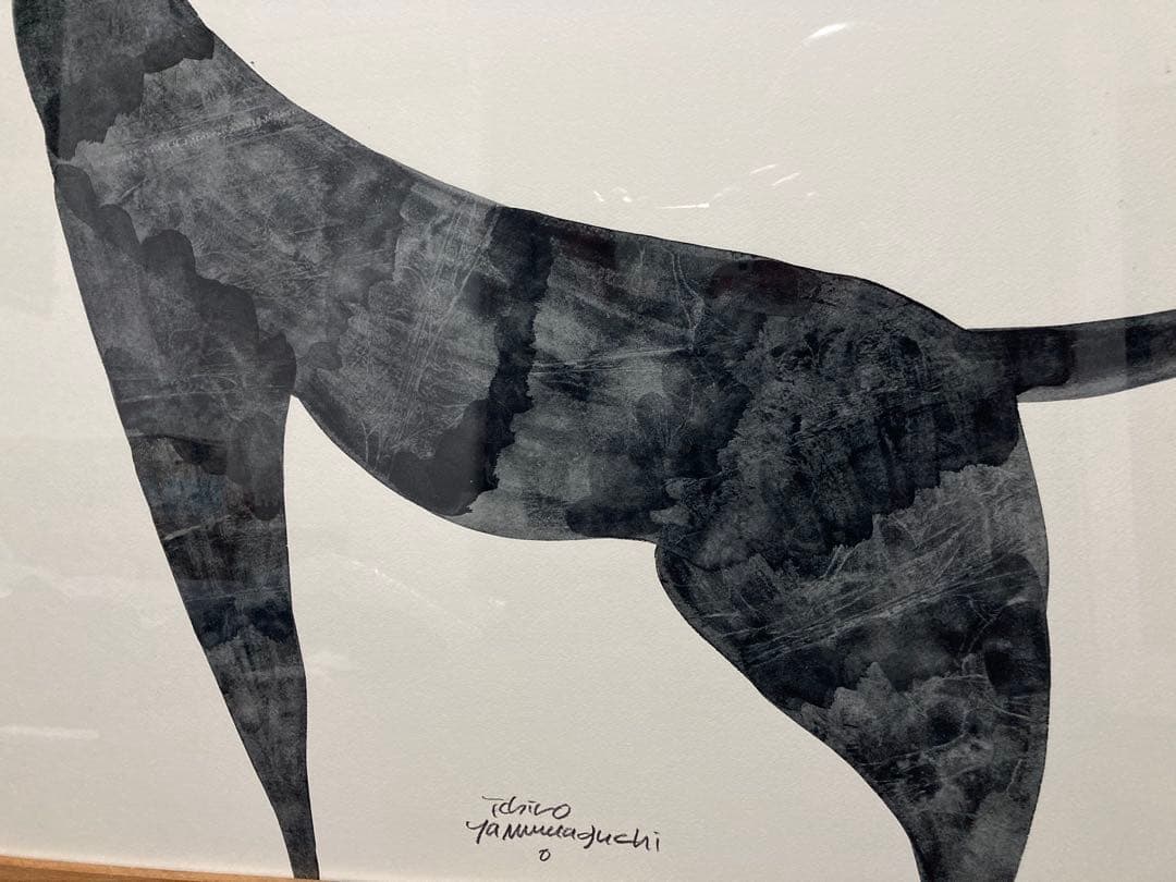 山口一郎　原画　黒猫 68×68cm