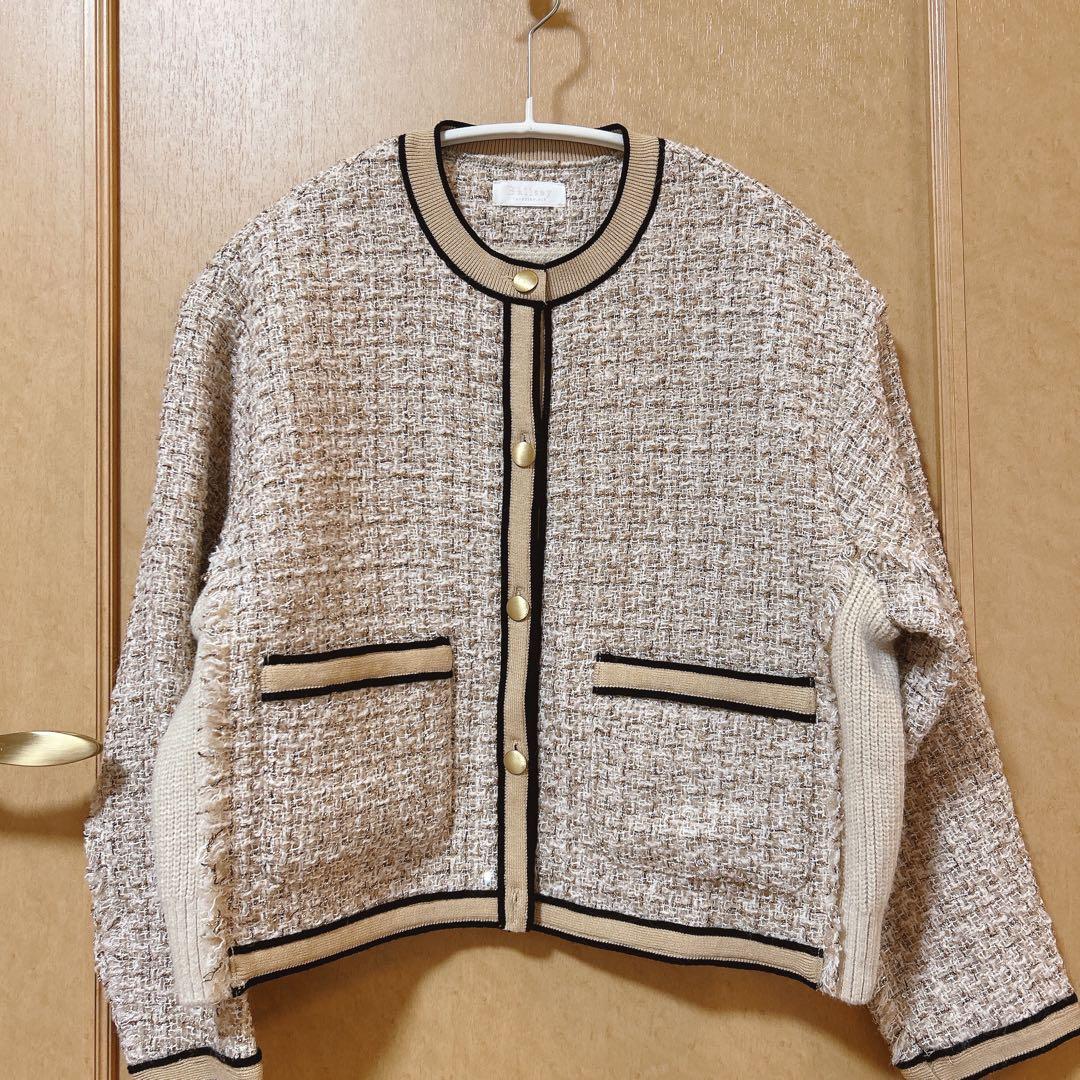 Ballsey ニットコンビツイード クルーネックジャケット36（9号）