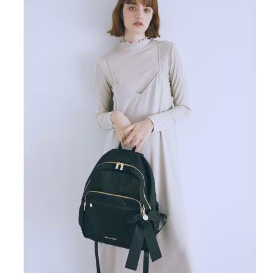 Maison de FLEUR メゾンドフルール　撥水加工キャリーオンリュック黒