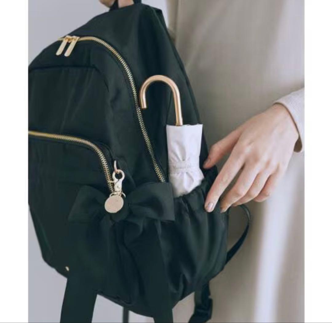 Maison de FLEUR メゾンドフルール　撥水加工キャリーオンリュック黒