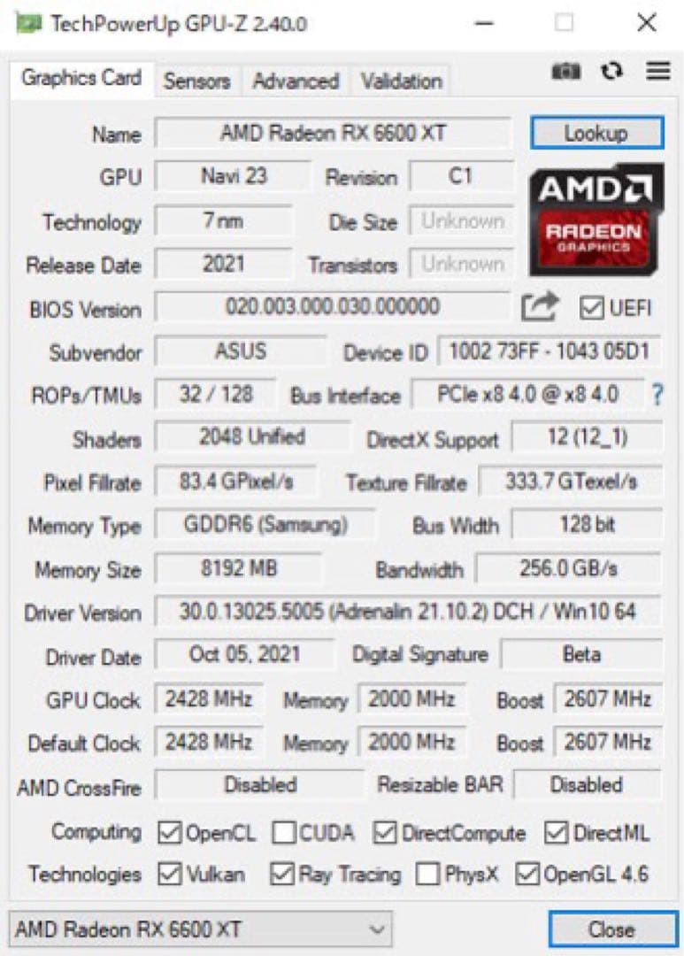 Radeon RX6600 ITX thunderbolts EGPU セット
