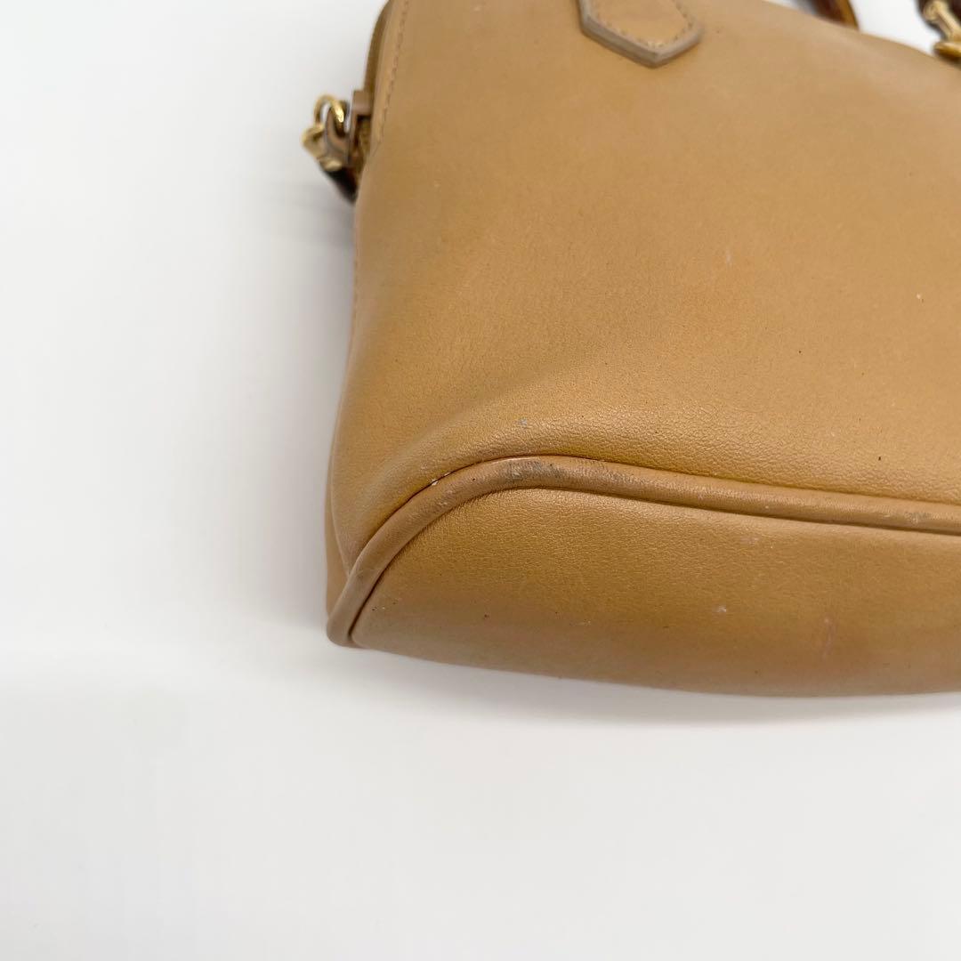 美品　GUCCI バンブー　ミニ　2way ショルダーバッグ　レザー　ベージュ