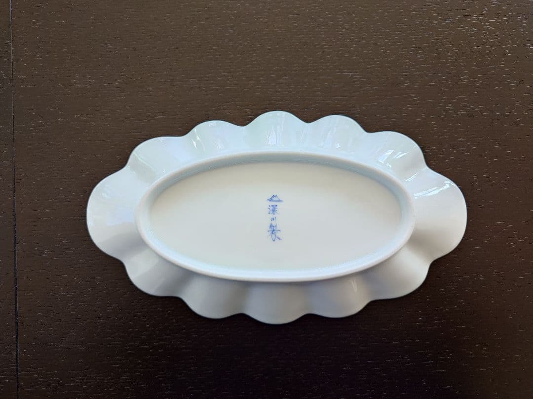 深川製磁　皿　染錦つる朝顔　明治意匠染付朝顔　工芸品