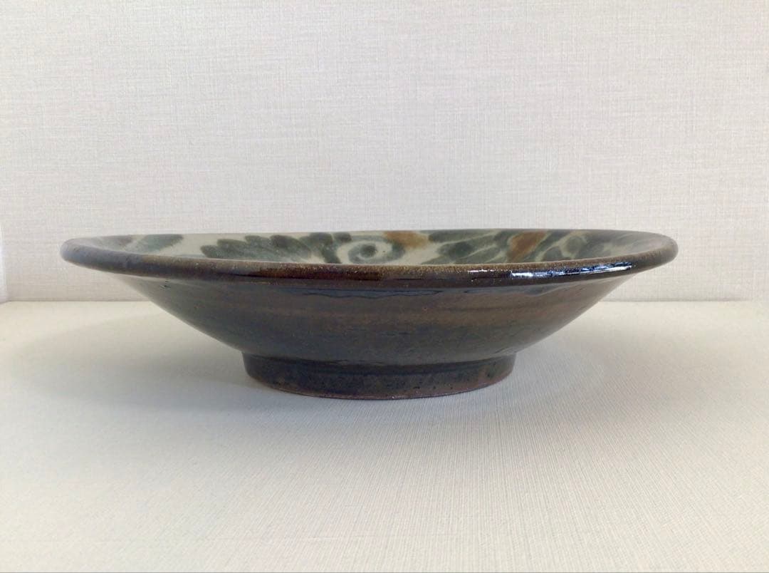 新品 菅原謙 10寸皿 やちむん 大皿料理 定価28000 フルーツ皿 工芸品