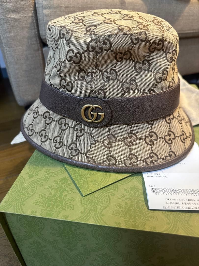 GUCCI GGモノグラム バケットハット　S
