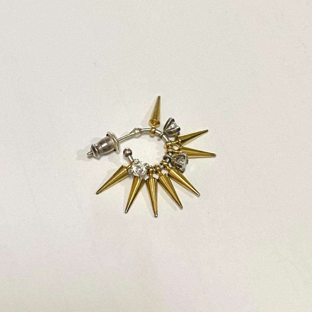 e.m.スタッズ×ジルコニアピアス片耳