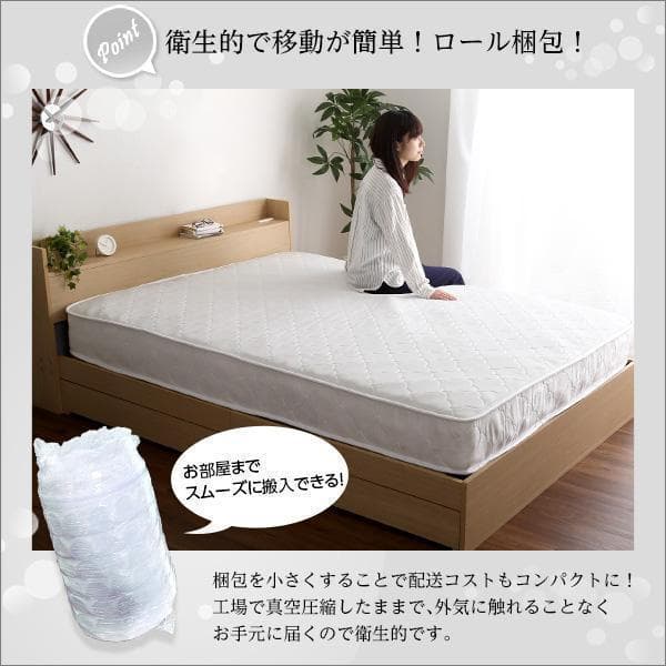 新品 送料込 保証付 ポケットコイル ダブルサイズマットレス ダブルベッドに