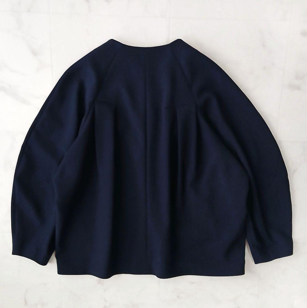 美品 エンフォルド 定価4万2千 タックソリッドジャケット 36 ネイビー 近年