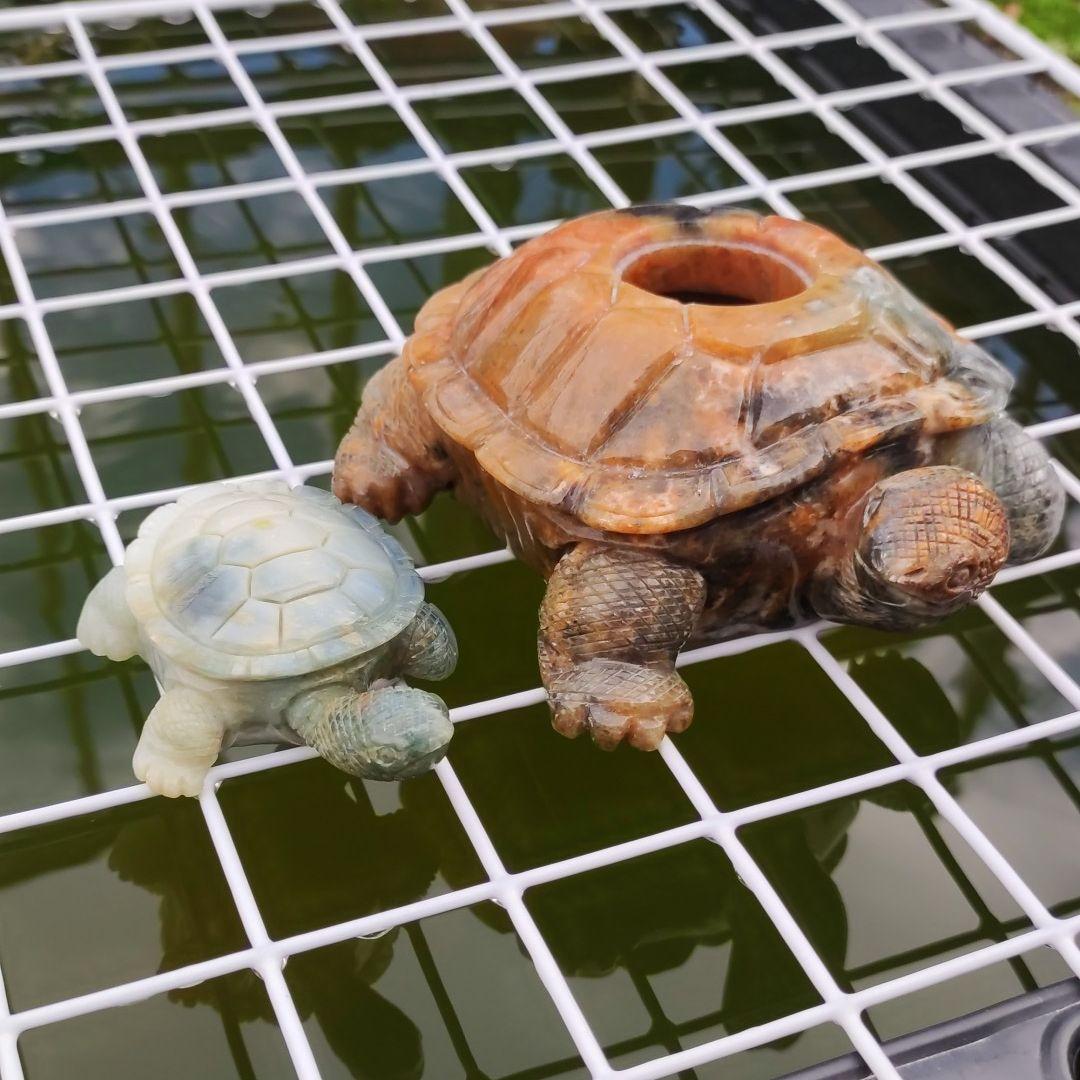 亀　置物　石　台湾　中国　美術