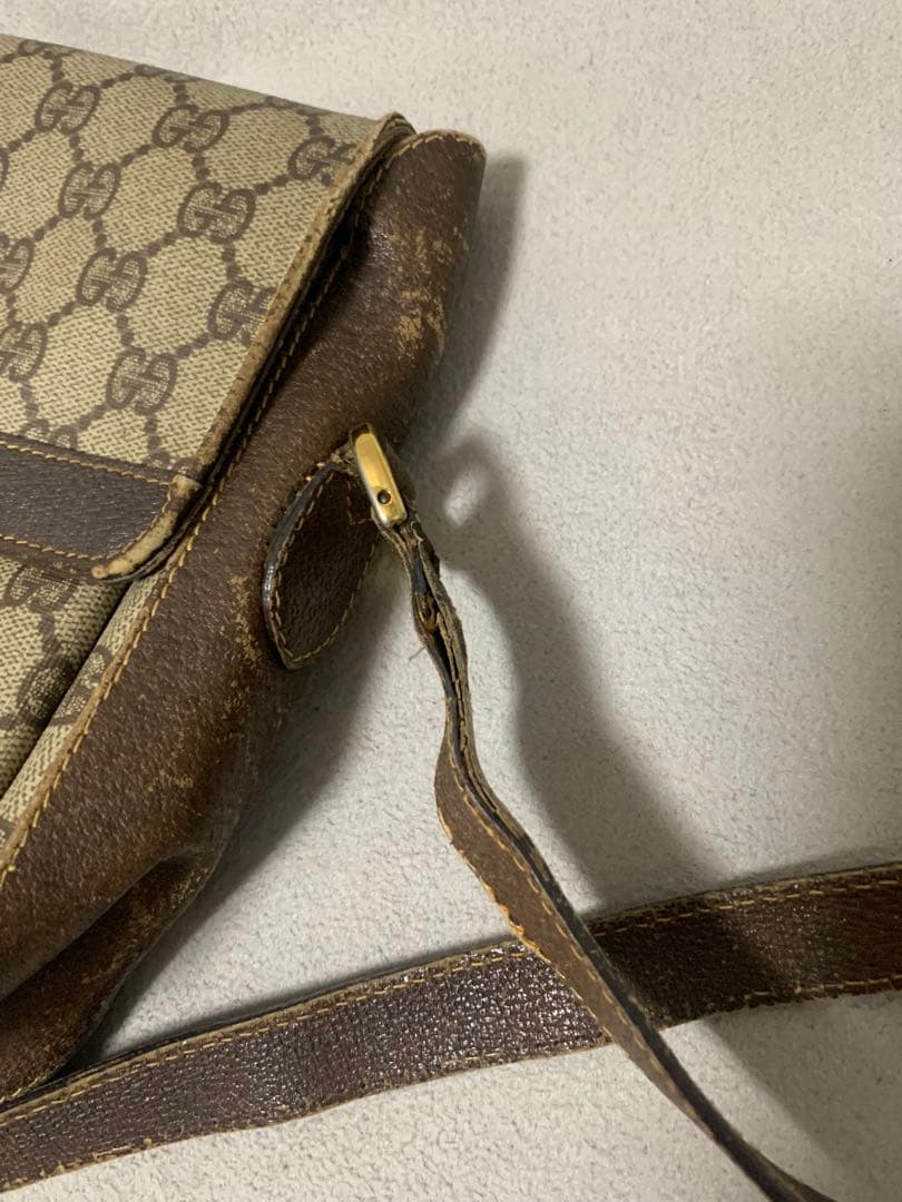 GUCCI 　ヴィンテージ　シェリーライン　GG柄　ショルダーバッグ　難あり