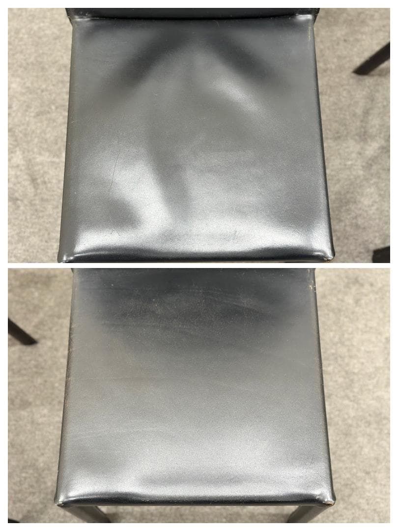 ■arrben■レザーチェア　2脚セット　ダイニング　本革　イタリア　モダン　黒