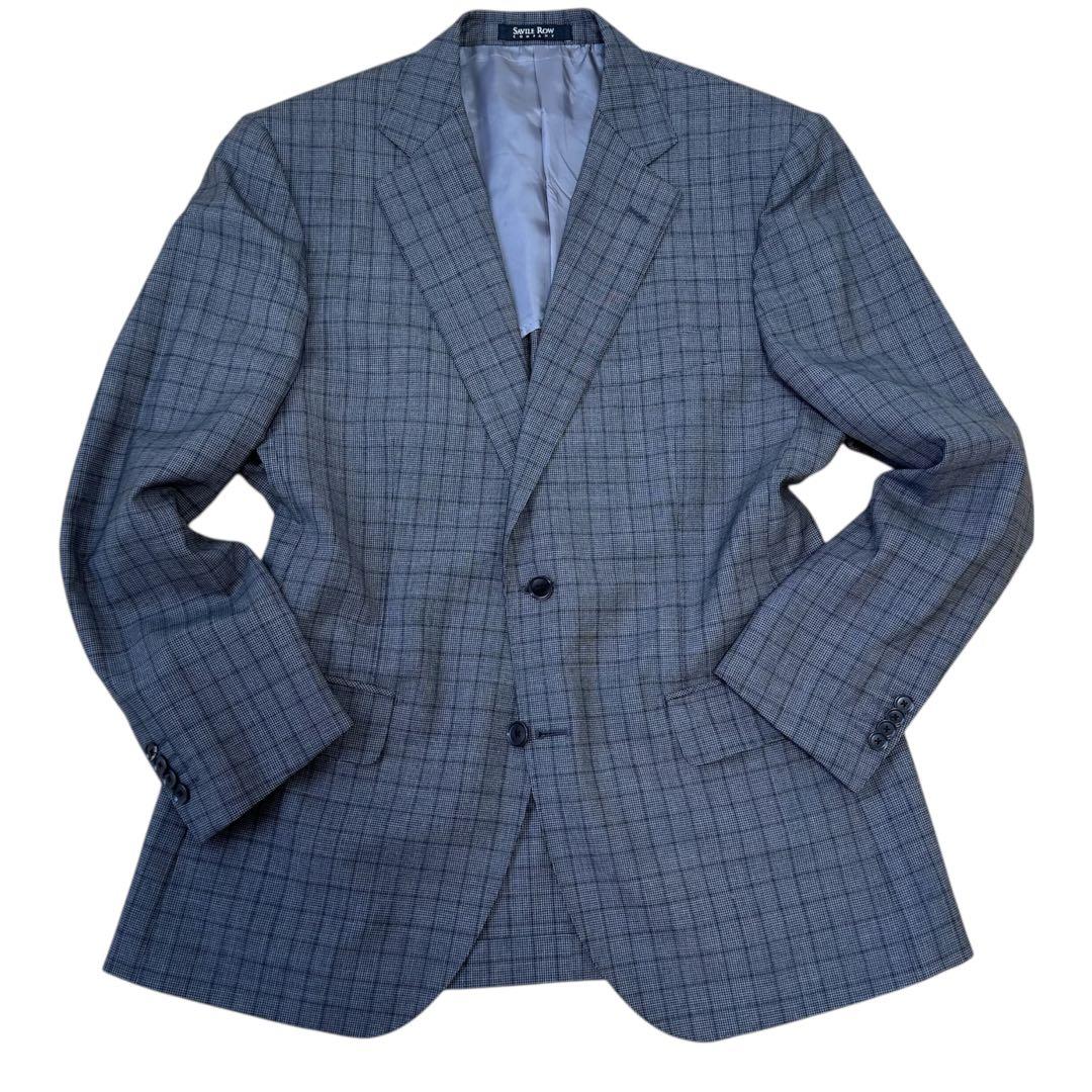 SAVILE ROW × DORMEUIL チェック柄スーツ　上下　グレー