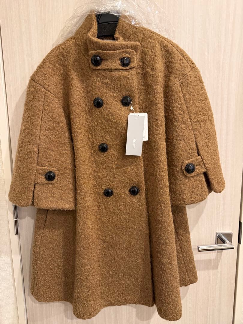 sheller classic cape like coatブラウンケープコート