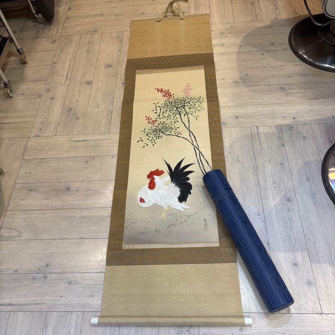 鶏の掛軸