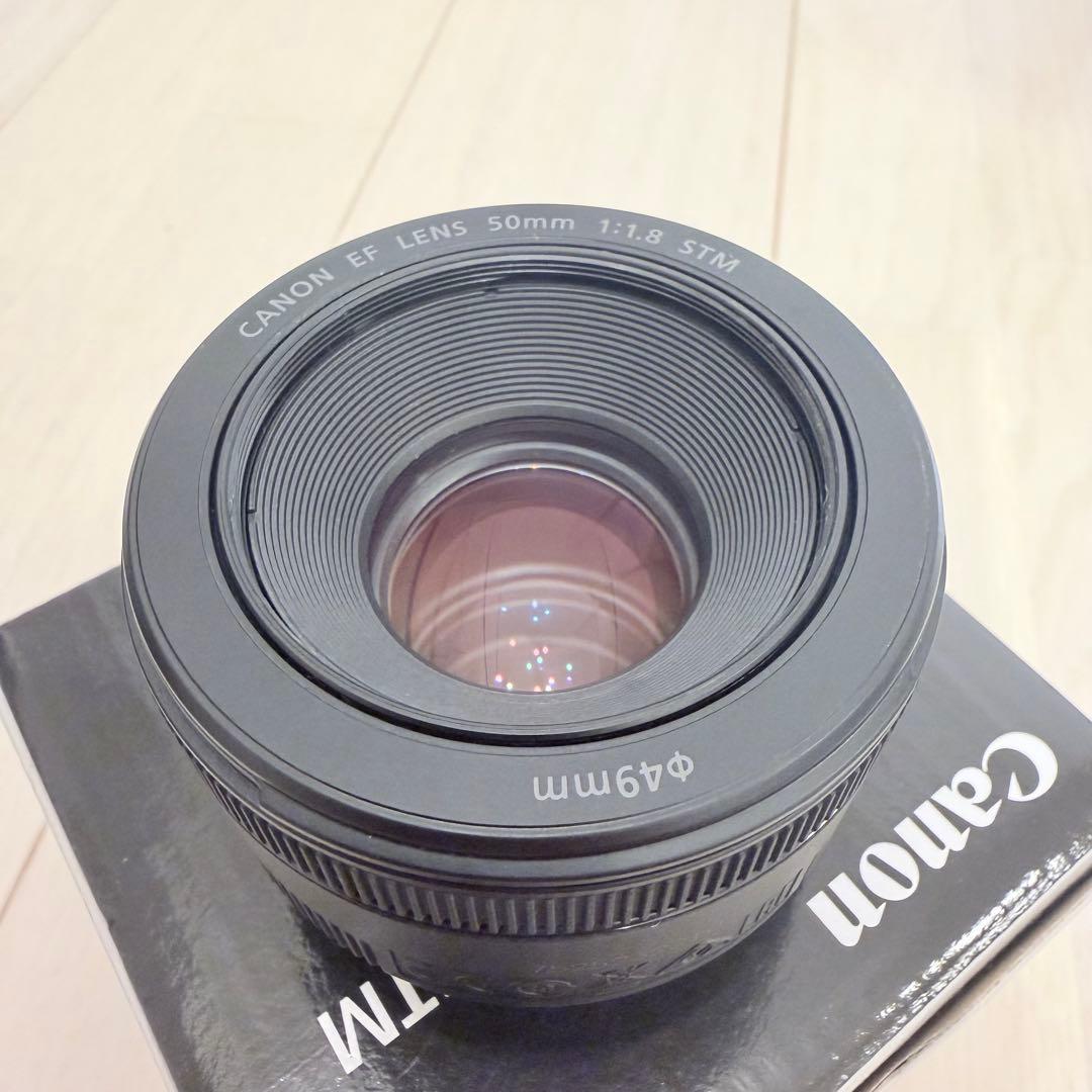 美品★ Canon EF50mm F1.8 STM 単焦点レンズ★フィルター付