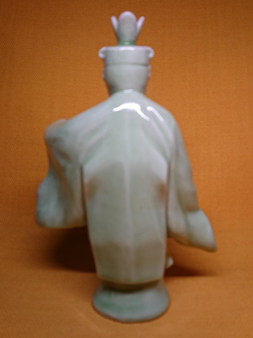 【美品】人形　青磁　オブジェ　置物　インテリア　工芸品　美術品　A1349