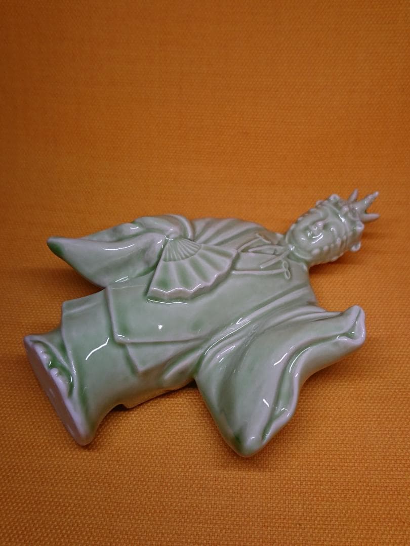 【美品】人形　青磁　オブジェ　置物　インテリア　工芸品　美術品　A1349