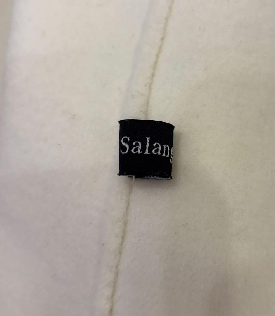 【美品】Salang/FOXファー/ウールケープコート/アイボリー