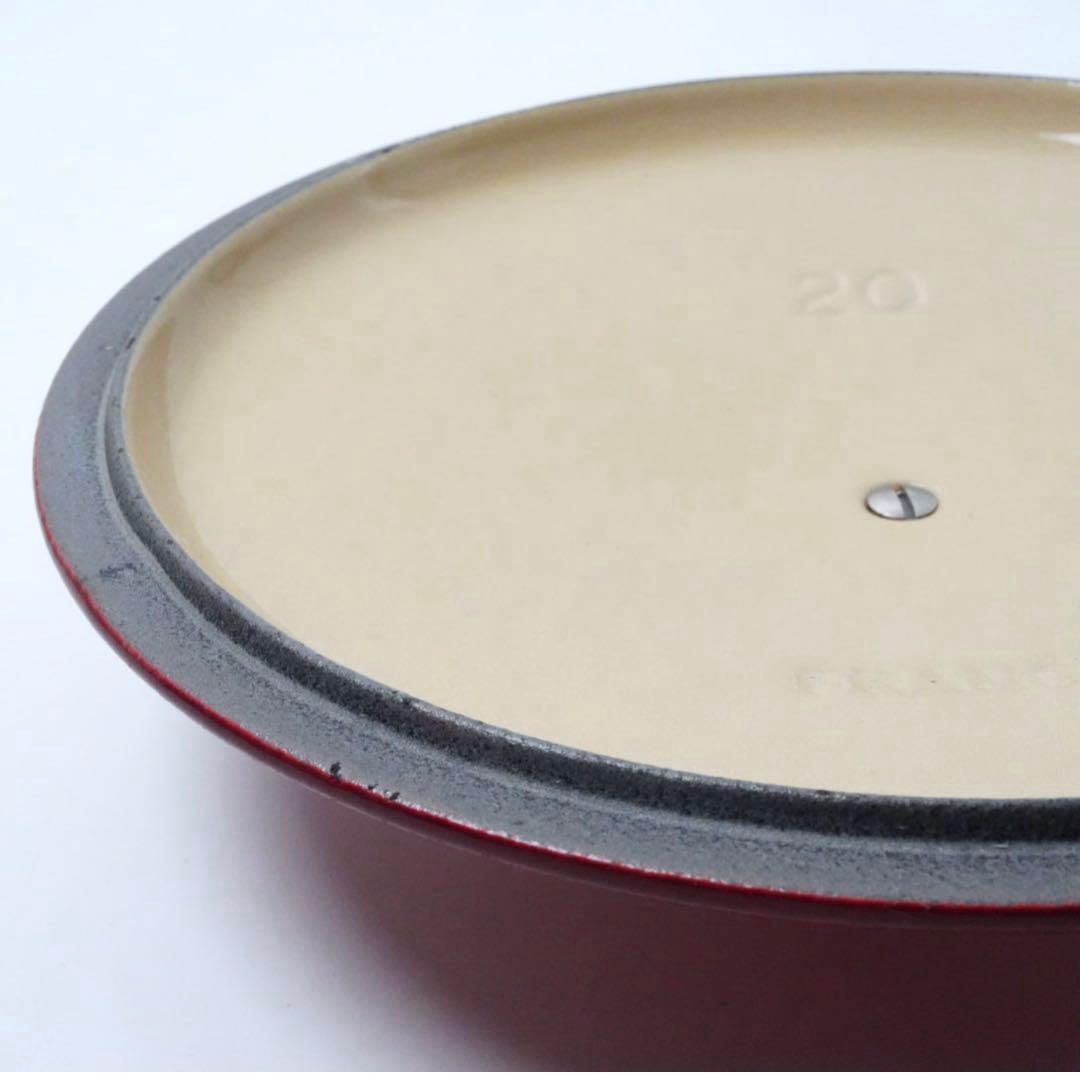 【美品】LE CREUSET　ココット ロンド チェリーレッド　20cm