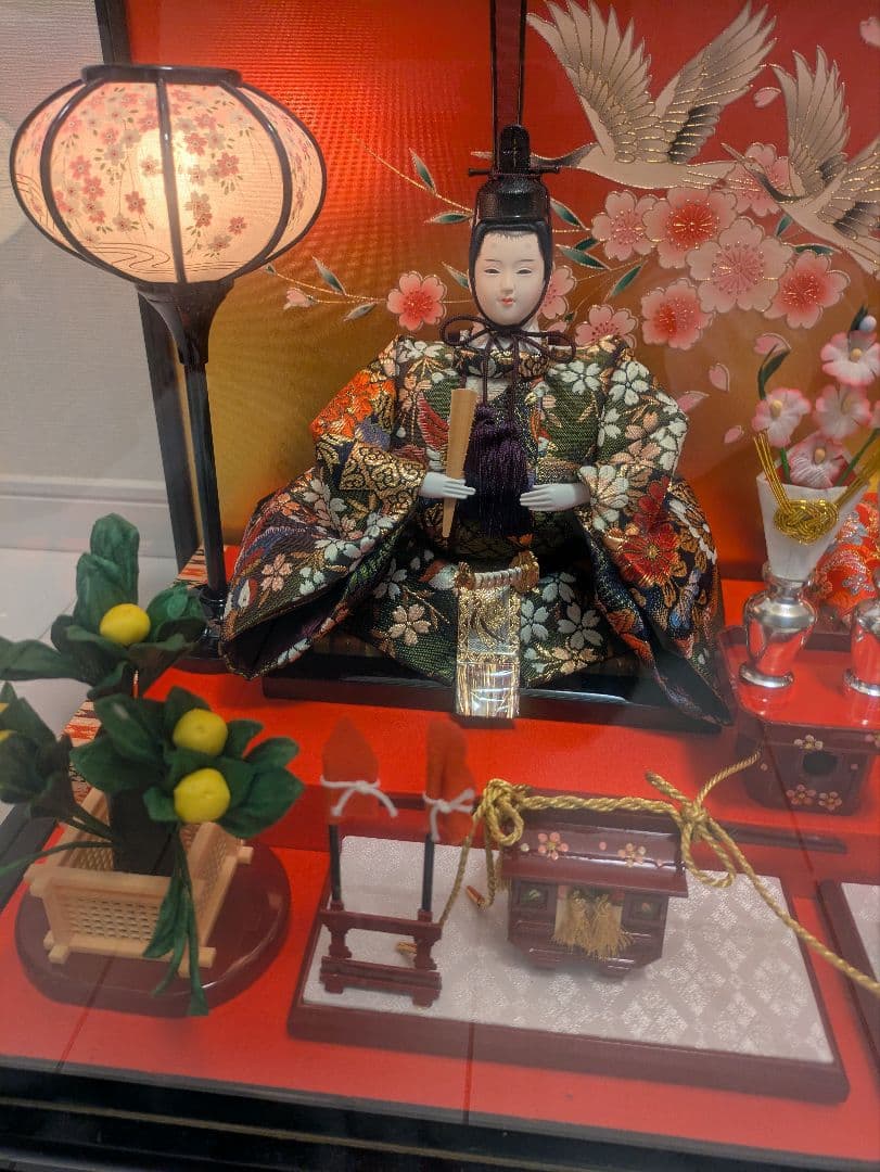 ひな人形セット ガラスケース付き
