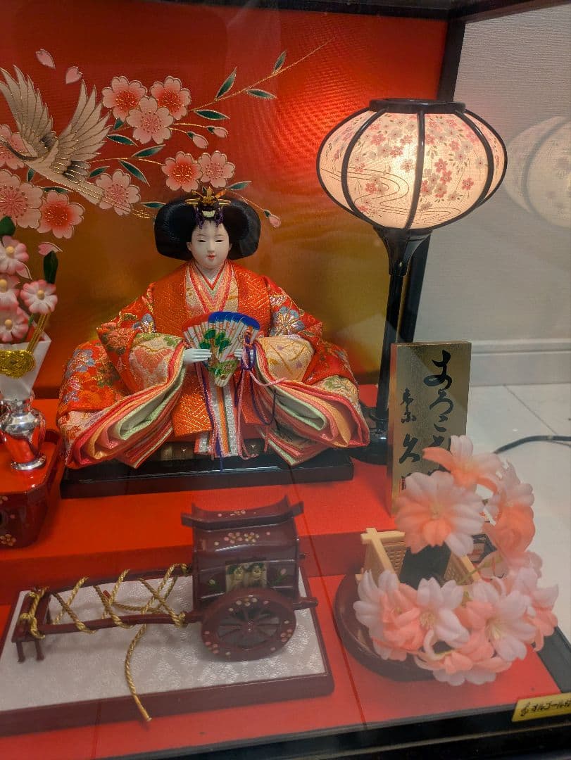 ひな人形セット ガラスケース付き