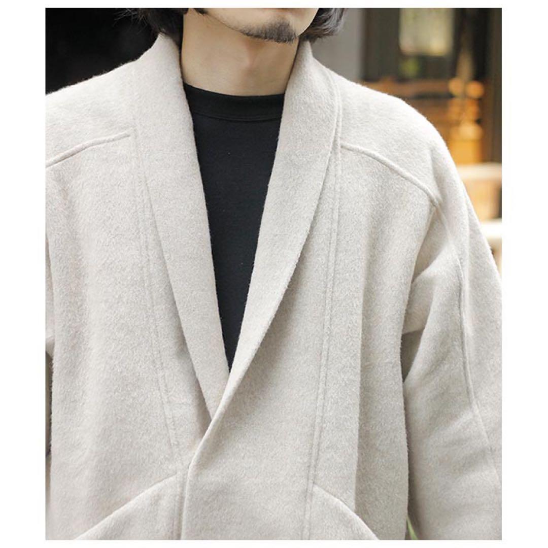12/30迄★新品★MITTAN★ウールシルクキャメル半纏ブルゾン　白茶24AW