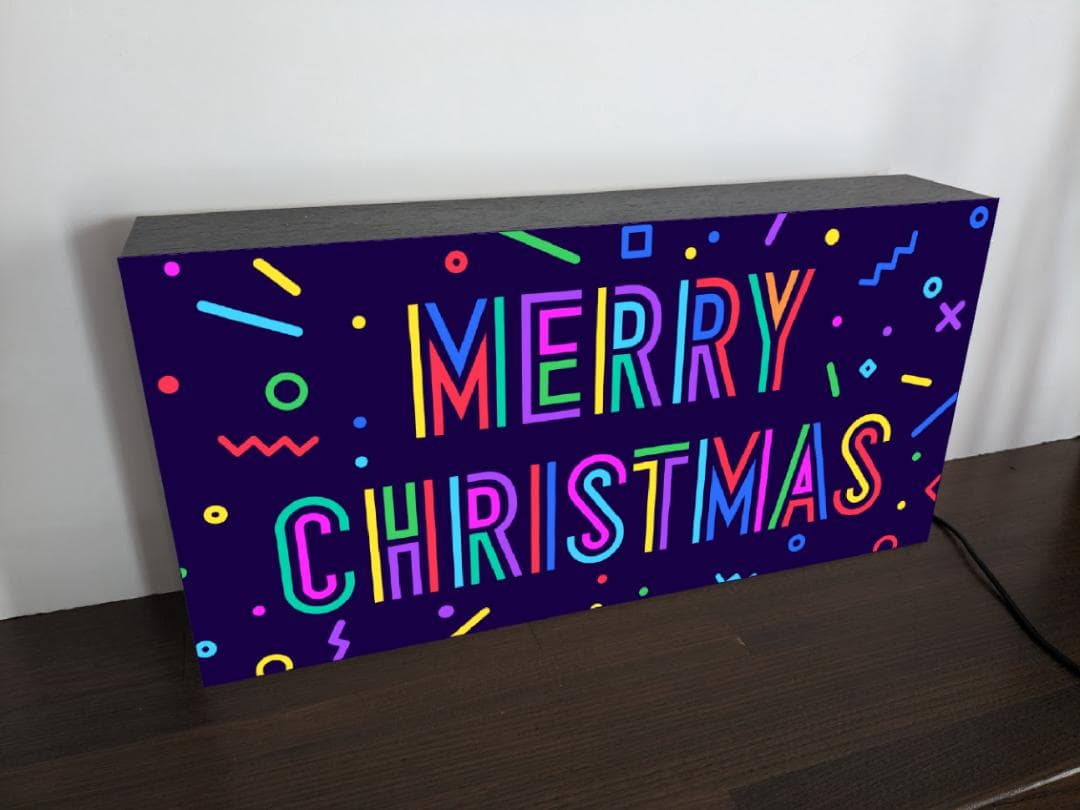 【Lサイズ】メリー クリスマス イルミネーション 看板 置物 雑貨 ライトBOX