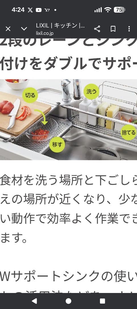【美品】リクシルWサポートシンク用ステンレスマルチプレート３点セット