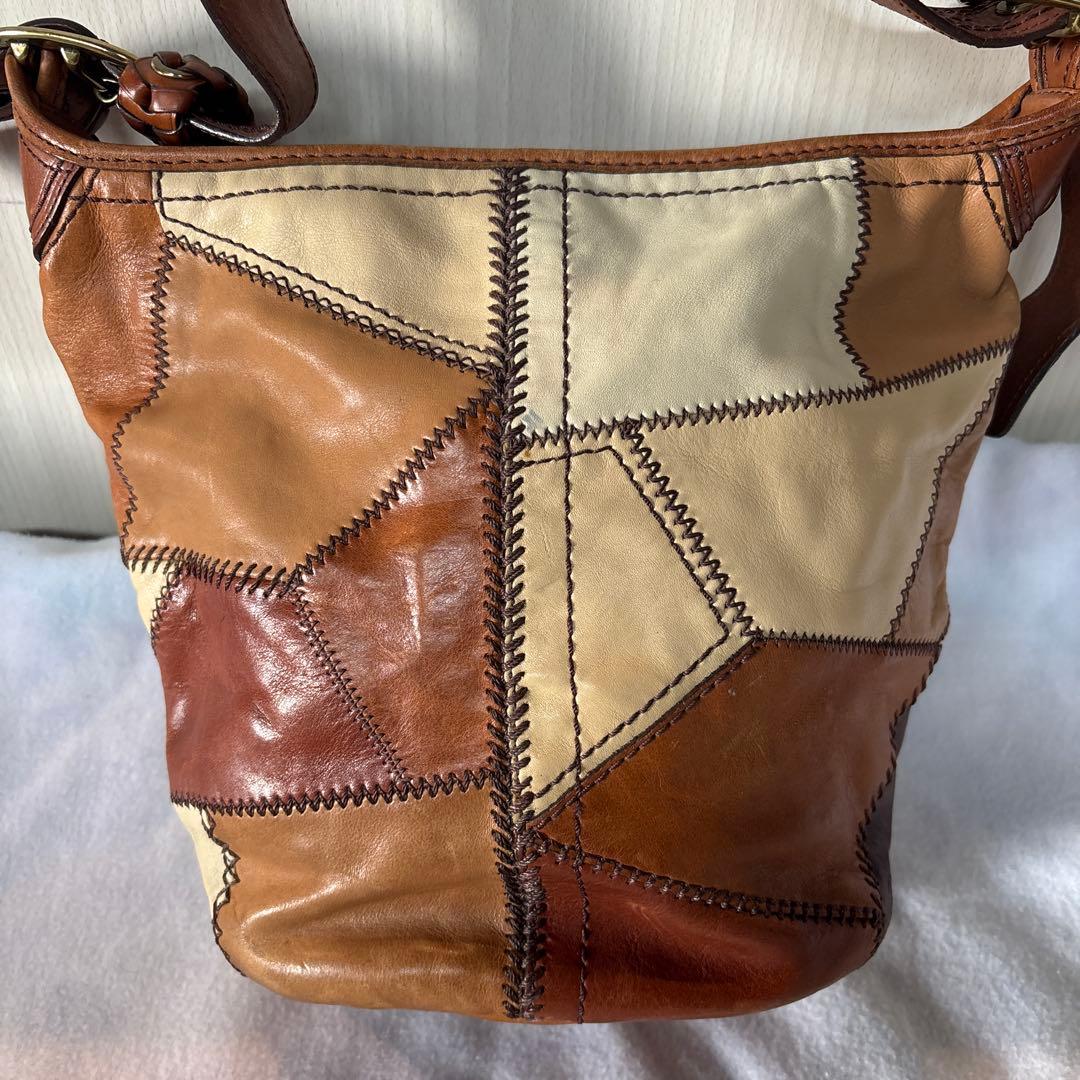 限定 COACH コーチ パッチワーク レザーショルダーバッグ