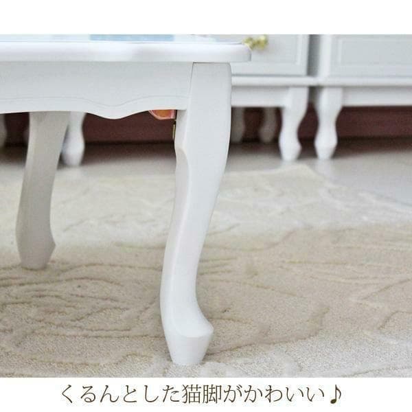 フォロー割【新品】ロマンティック　猫足 折れ脚テーブル　リボン　ガーリー