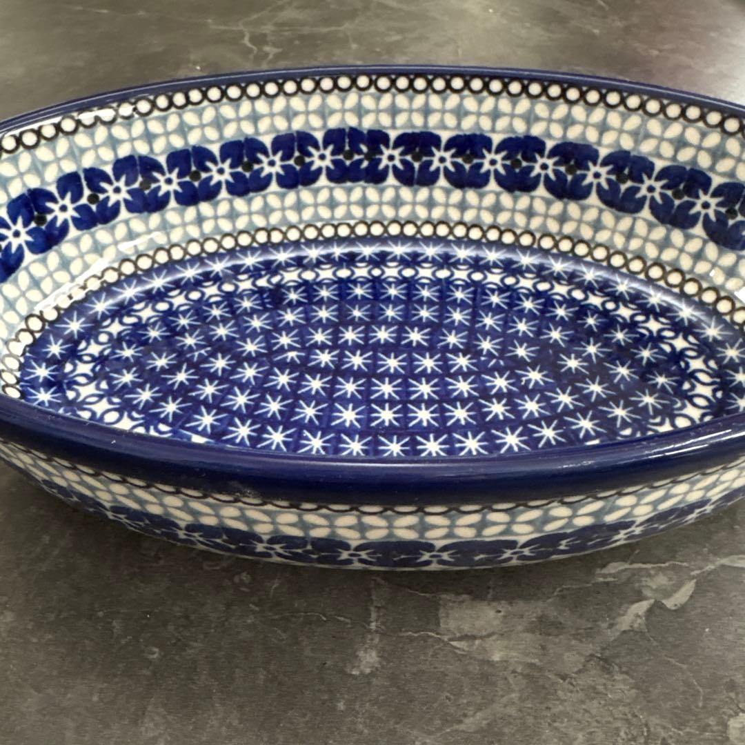 【新品】ボレスワヴィエツ陶器 ツェラミカ ポーリッシュポタリー　オーバル24cm