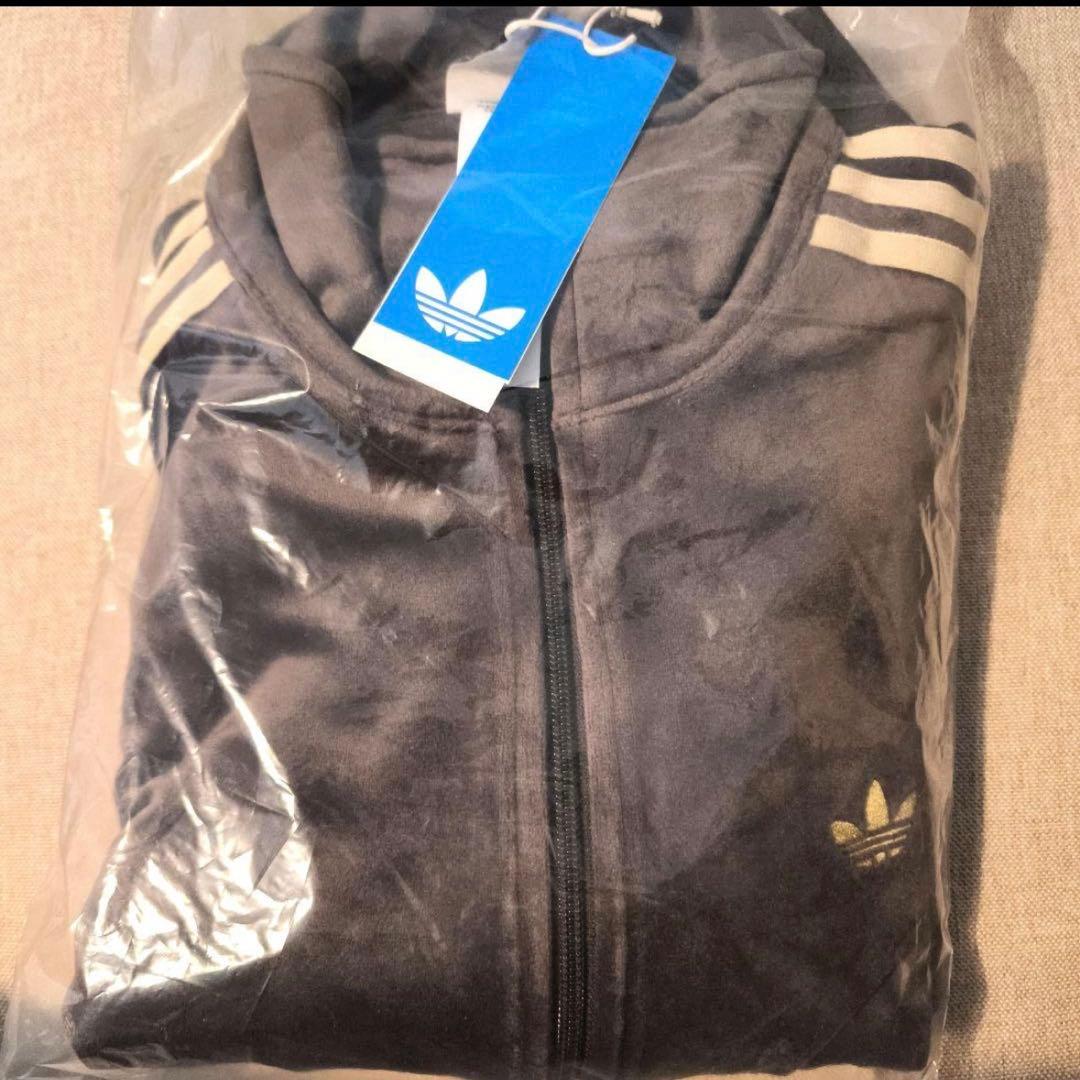 新品XL adidas ファイヤーバード ベロア トラックトップ ダークブラウン